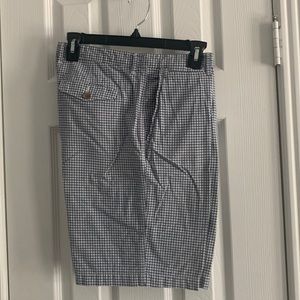 Vintage Merona Gingham Bile & White Check Flat Front Shorts